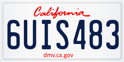 CA license plate 6UIS483