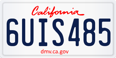 CA license plate 6UIS485