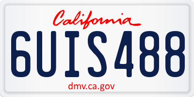 CA license plate 6UIS488