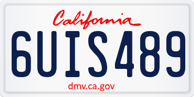 CA license plate 6UIS489