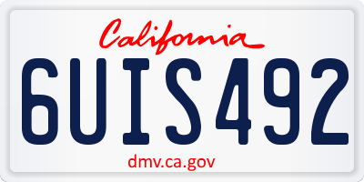 CA license plate 6UIS492