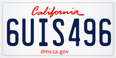 CA license plate 6UIS496