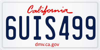 CA license plate 6UIS499