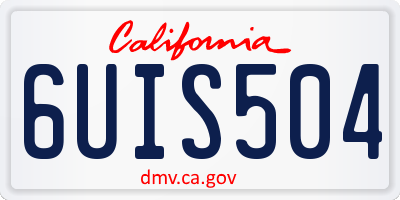 CA license plate 6UIS504