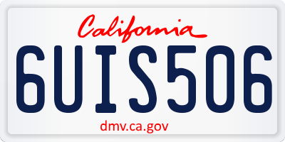 CA license plate 6UIS506