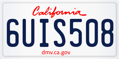 CA license plate 6UIS508