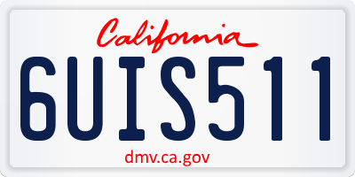CA license plate 6UIS511