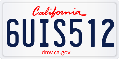 CA license plate 6UIS512