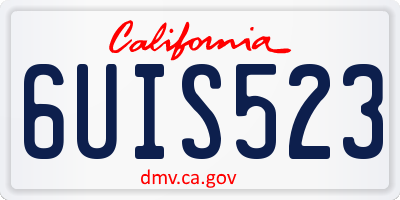 CA license plate 6UIS523