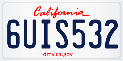 CA license plate 6UIS532