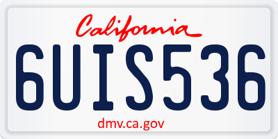 CA license plate 6UIS536