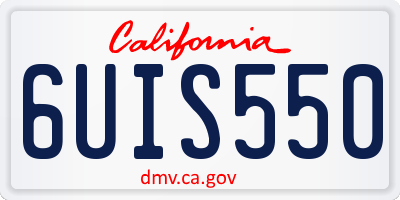 CA license plate 6UIS550