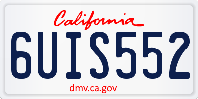 CA license plate 6UIS552