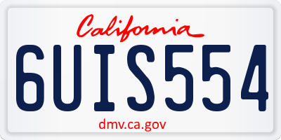 CA license plate 6UIS554