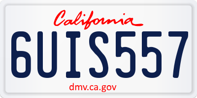 CA license plate 6UIS557