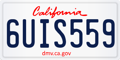 CA license plate 6UIS559