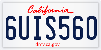 CA license plate 6UIS560