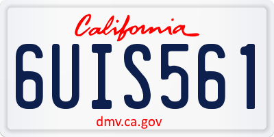 CA license plate 6UIS561