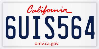 CA license plate 6UIS564