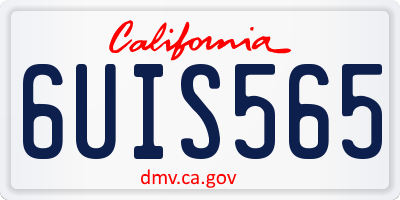 CA license plate 6UIS565