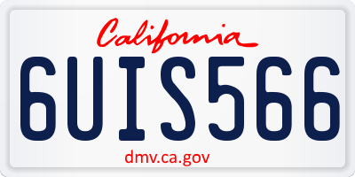 CA license plate 6UIS566