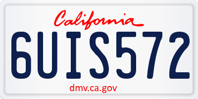 CA license plate 6UIS572