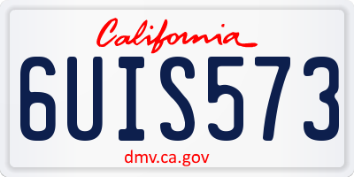 CA license plate 6UIS573
