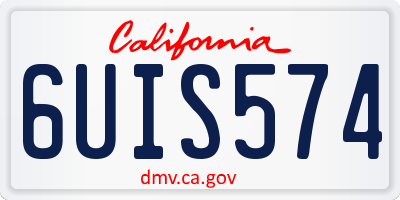 CA license plate 6UIS574