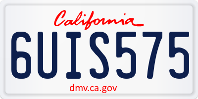 CA license plate 6UIS575