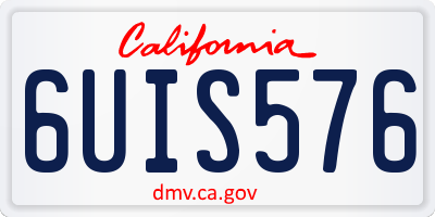 CA license plate 6UIS576