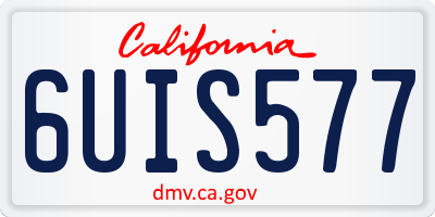 CA license plate 6UIS577