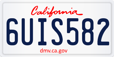 CA license plate 6UIS582