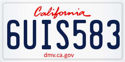 CA license plate 6UIS583