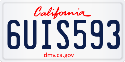 CA license plate 6UIS593