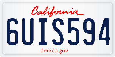 CA license plate 6UIS594
