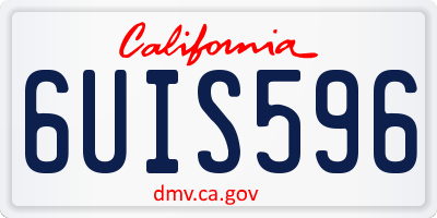 CA license plate 6UIS596