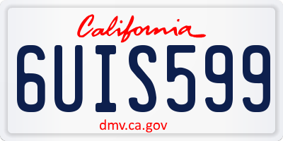 CA license plate 6UIS599