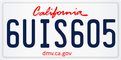 CA license plate 6UIS605