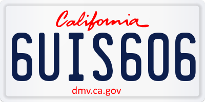 CA license plate 6UIS606