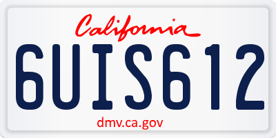 CA license plate 6UIS612