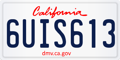 CA license plate 6UIS613