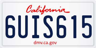 CA license plate 6UIS615