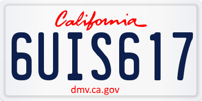 CA license plate 6UIS617