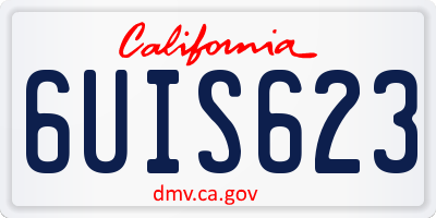 CA license plate 6UIS623