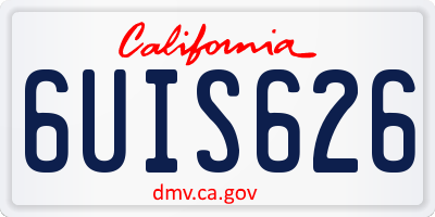 CA license plate 6UIS626