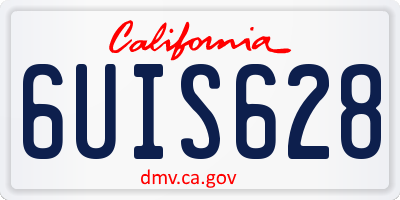 CA license plate 6UIS628