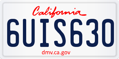 CA license plate 6UIS630