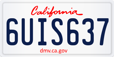 CA license plate 6UIS637