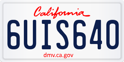 CA license plate 6UIS640