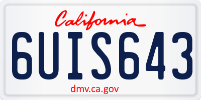 CA license plate 6UIS643